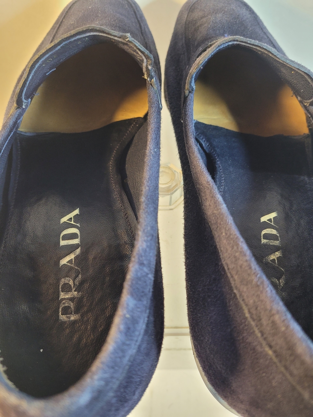 Mens Prada Navy Suede Loafers Made In Italy Size 9 1/2 - Picture 7 of 14